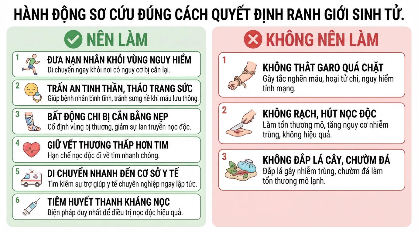 Rắn lục đuôi đỏ có độc không? Triệu chứng và cách sơ cứu