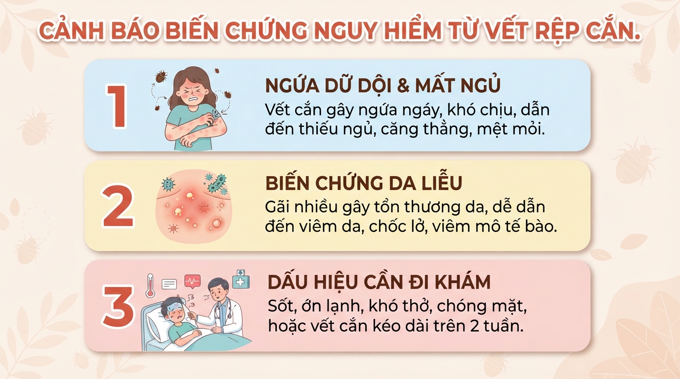 Con rệp giường: Dấu hiệu nhận biết vết cắn và cách xử lý đúng cách