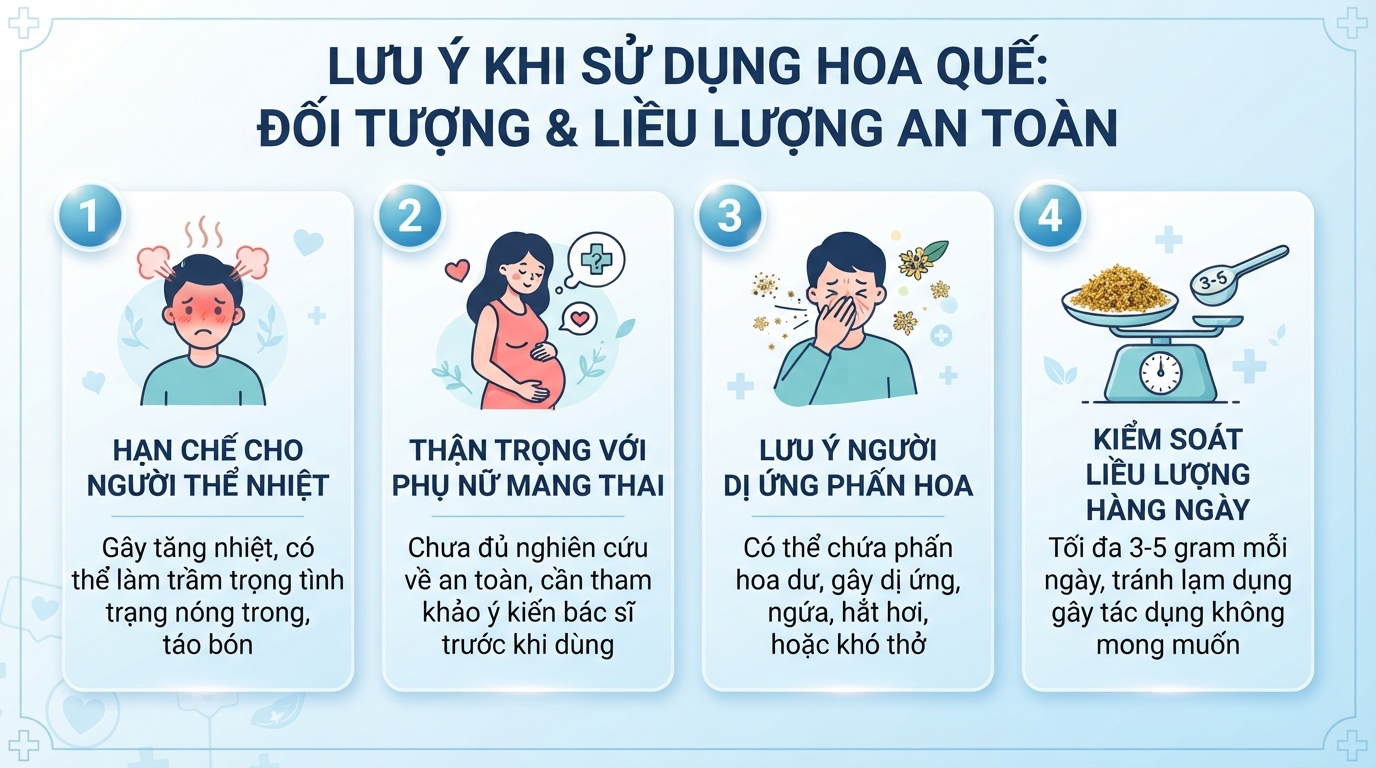 Các lưu ý về đối tượng và liều lượng an toàn giúp tránh tác dụng không mong muốn.