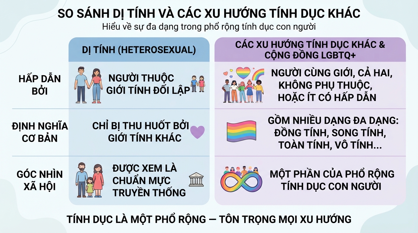 Dị tính là gì? Đặc điểm và phân biệt xu hướng tính dục
