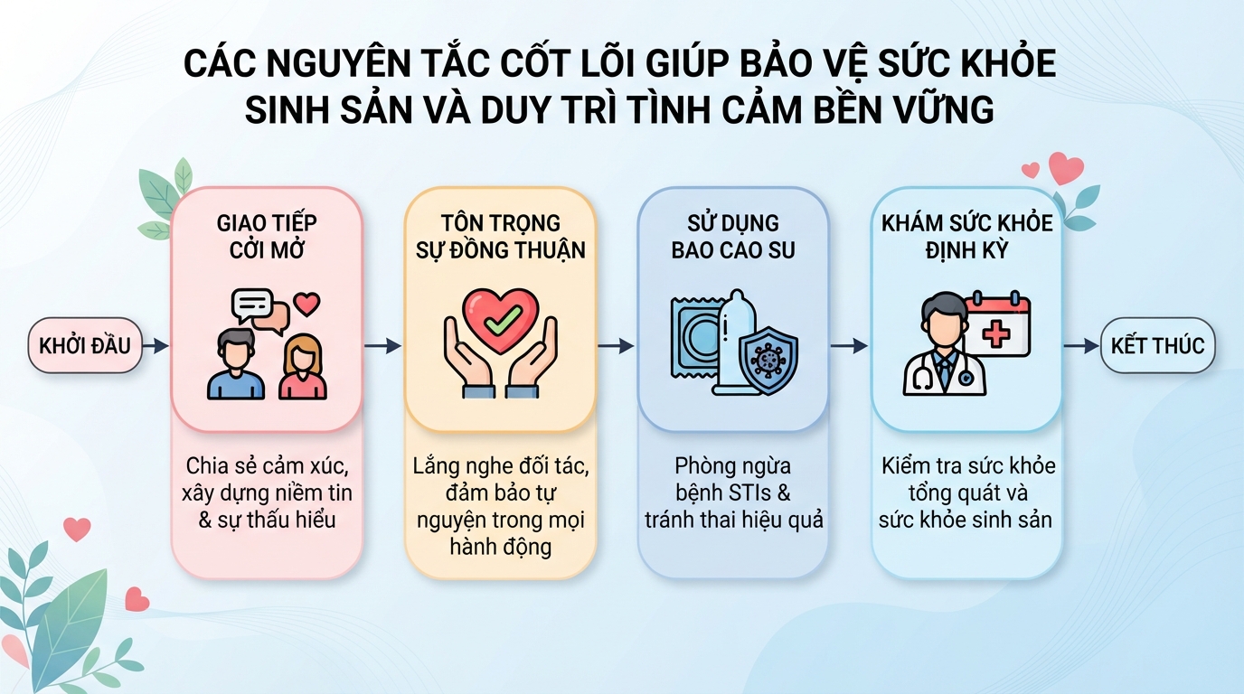 Các nguyên tắc cốt lõi giúp bảo vệ sức khỏe sinh sản và duy trì tình cảm bền vững.