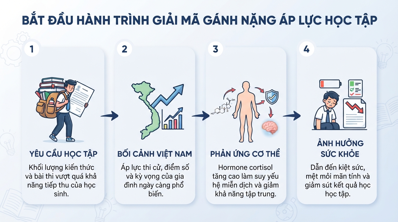 Áp lực học tập: Dấu hiệu nhận biết, hậu quả và cách giảm áp lực hiệu quả