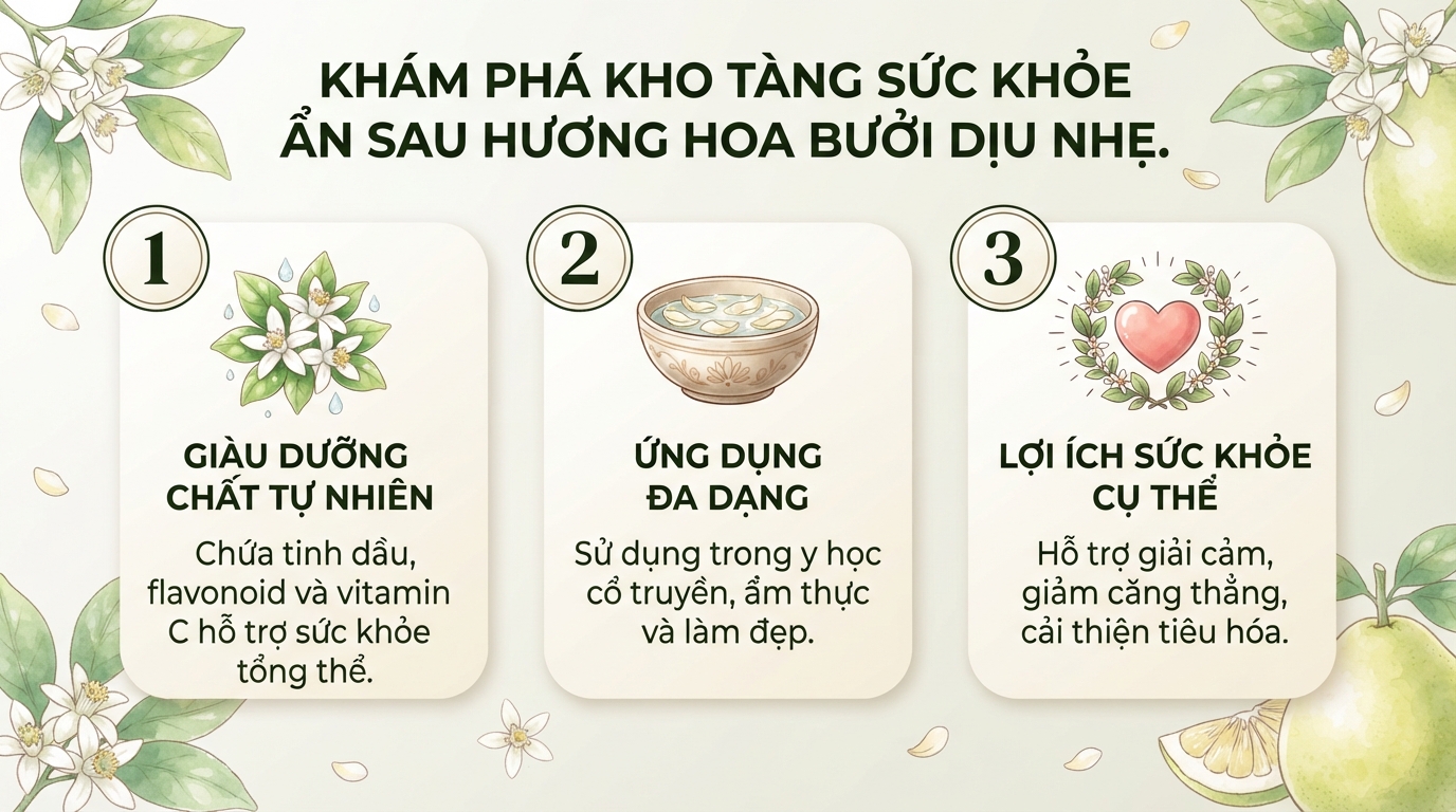 Hoa bưởi có tác dụng gì? Cách dùng và lưu ý khi sử dụng