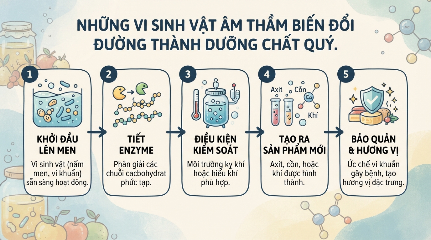 Lên men là gì? Cơ chế, các loại phổ biến và lợi ích đối với sức khỏe