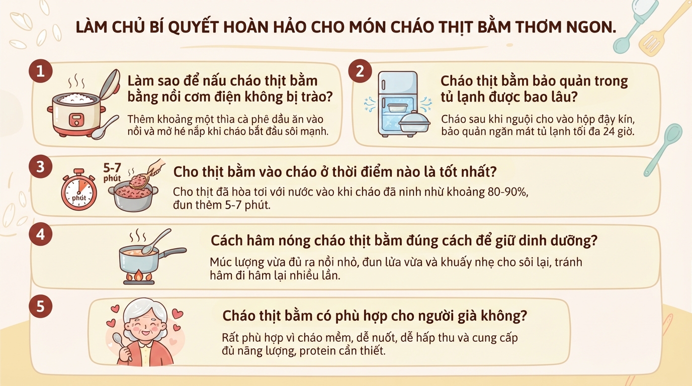 Cách nấu cháo thịt bằm ngon mềm, không vón cục và giàu dinh dưỡng