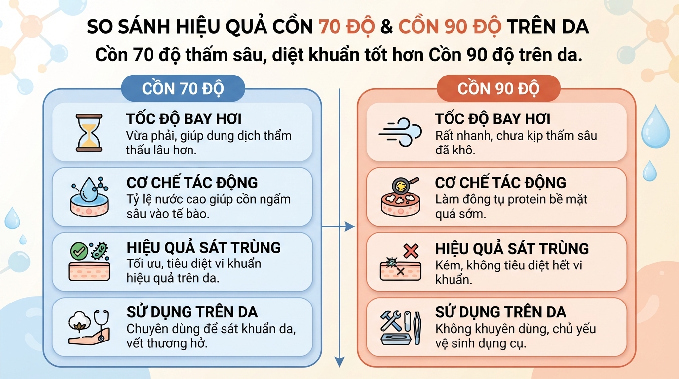 Etanol là gì? Tác dụng sát khuẩn và hướng dẫn dùng cồn y tế an toàn