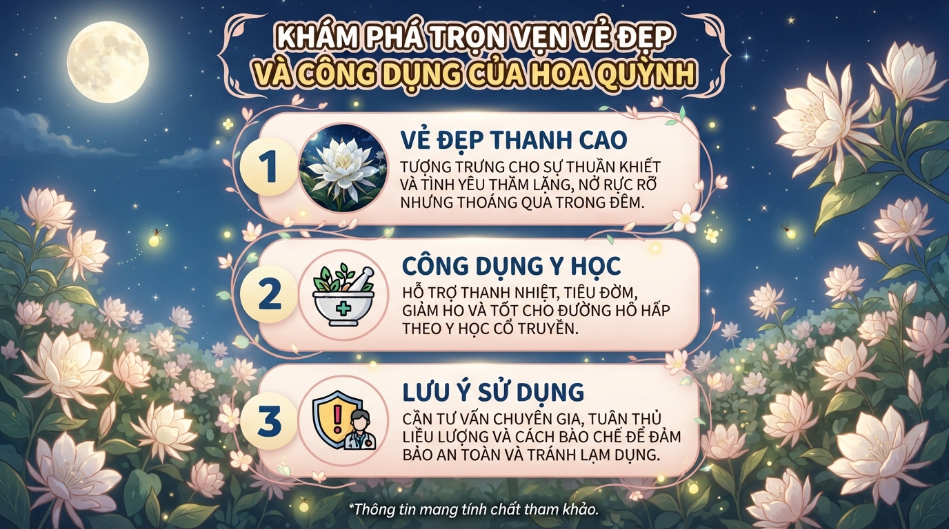 Hoa quỳnh: Đặc điểm, ý nghĩa và ứng dụng trong Y học cổ truyền
