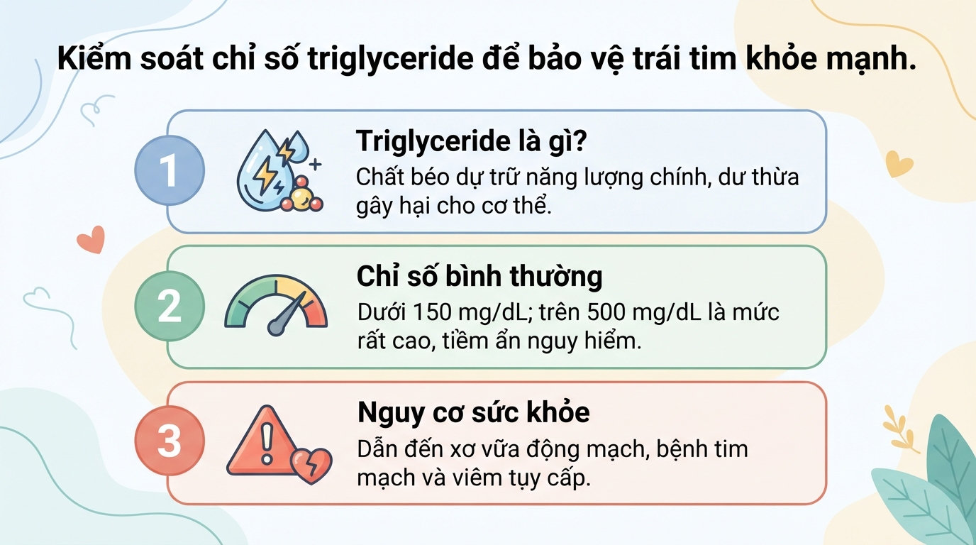 Triglyceride là gì? Ý nghĩa các mức chỉ số mỡ máu và cách kiểm soát