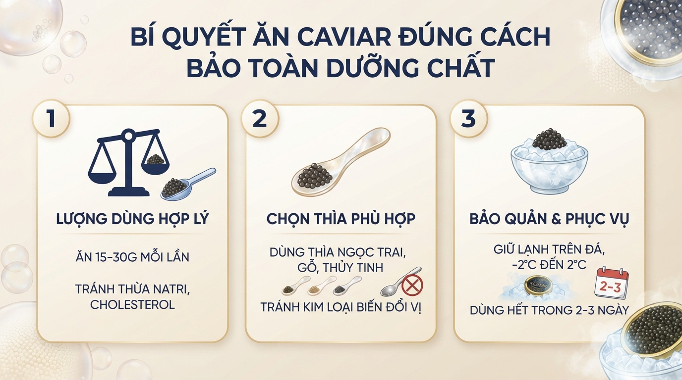 Caviar là gì? Giá trị dinh dưỡng và tác dụng sức khỏe của trứng cá tầm