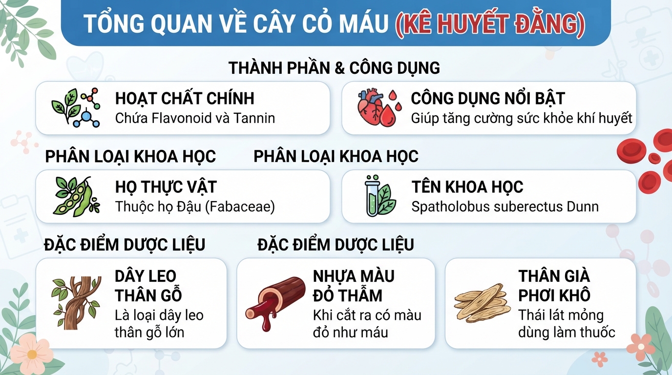 Cây cỏ máu chứa các hoạt chất flavonoid và tannin giúp tăng cường sức khỏe khí huyết.