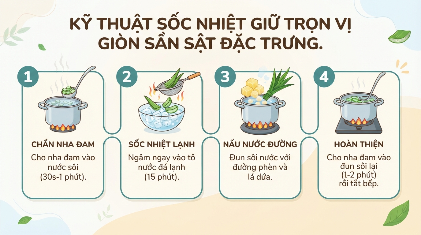 Nha đam đường phèn: cách sơ chế và nấu chuẩn tại nhà