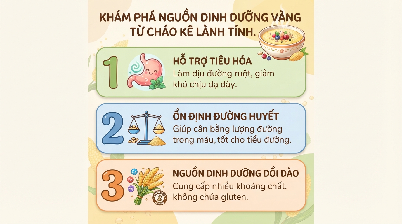 Cháo kê: 5 tác dụng sức khỏe và cách nấu hạt kê thơm ngon, sánh mịn tại nhà