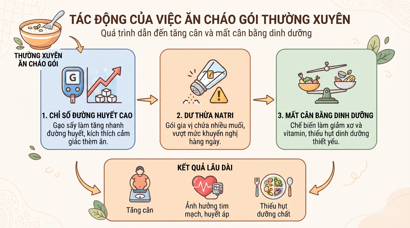 Cháo Gấu Đỏ bao nhiêu calo? Cách ăn cháo gói hợp lý