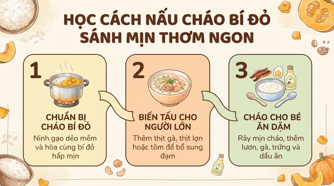 Cháo bí đỏ: Giá trị dinh dưỡng, cách nấu và những lưu ý cần biết
