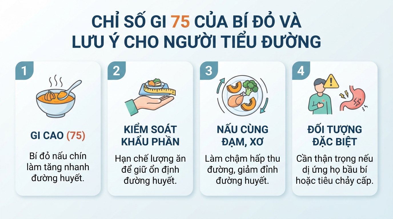 Chỉ số đường huyết 75 đòi hỏi người bệnh tiểu đường kiểm soát kỹ khẩu phần ăn.