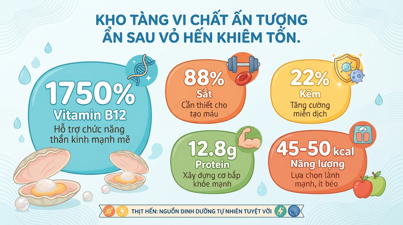 Ăn hến có tốt không? Giá trị dinh dưỡng, lợi ích và lưu ý khi ăn
