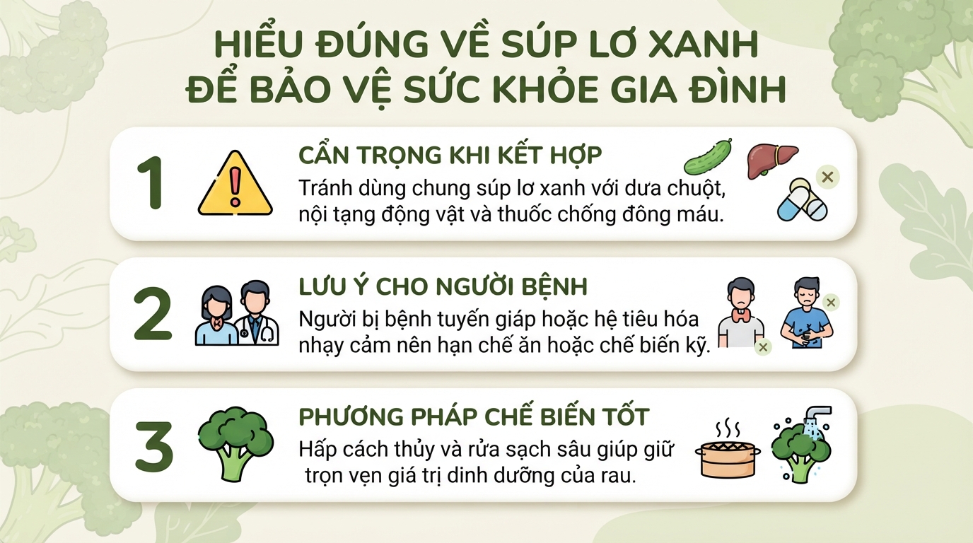 Súp lơ xanh kỵ với gì? Tác dụng và cách ăn bông cải xanh đúng cách