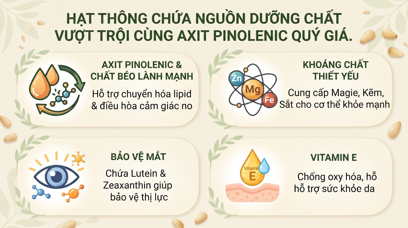 Hạt thông có tác dụng gì? Giá trị dinh dưỡng và cách dùng