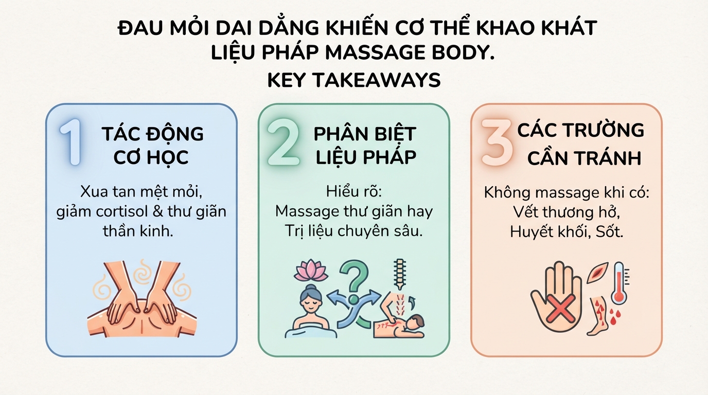 Massage body là gì? Lợi ích và lưu ý khi mát xa toàn thân