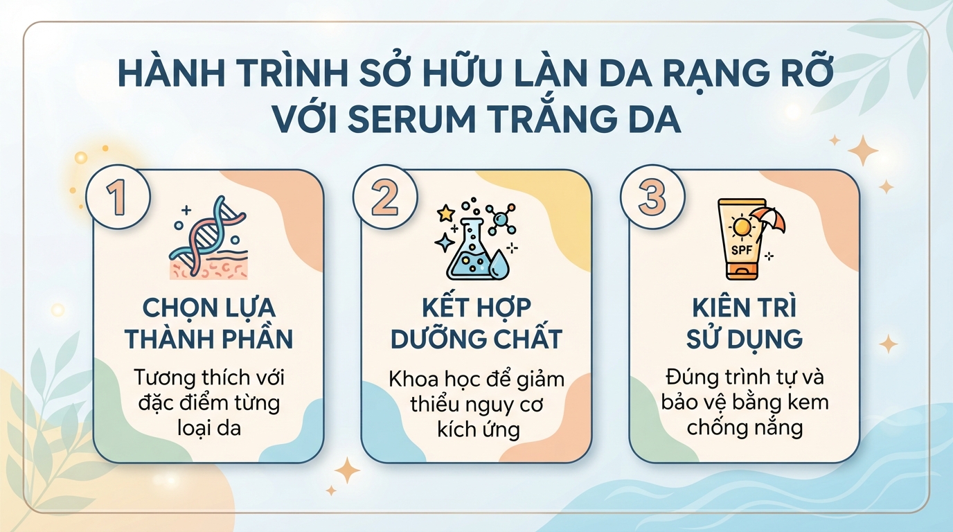 Serum trắng da: Hướng dẫn chọn sản phẩm và sử dụng đúng cách
