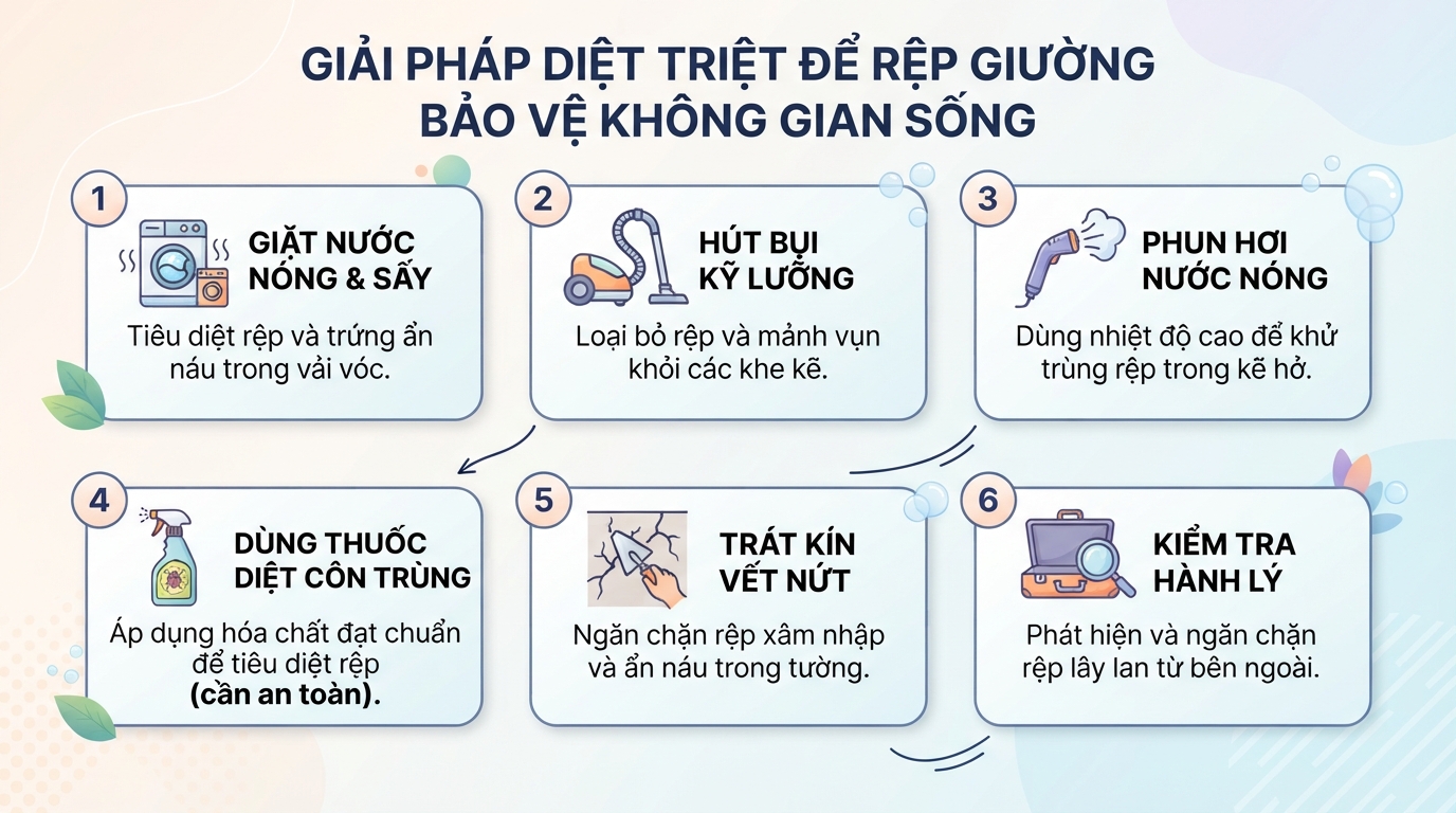 Con rệp giường: Dấu hiệu nhận biết vết cắn và cách xử lý đúng cách