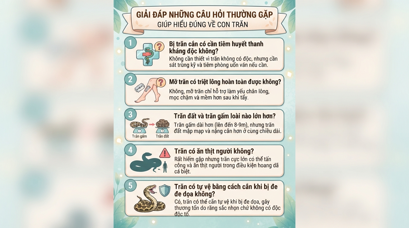 Con trăn có độc không? Đặc điểm và cách xử trí khi bị cắn