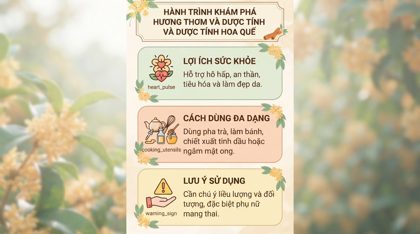 Hoa quế (mộc tê): Tác dụng và cách dùng trà an toàn