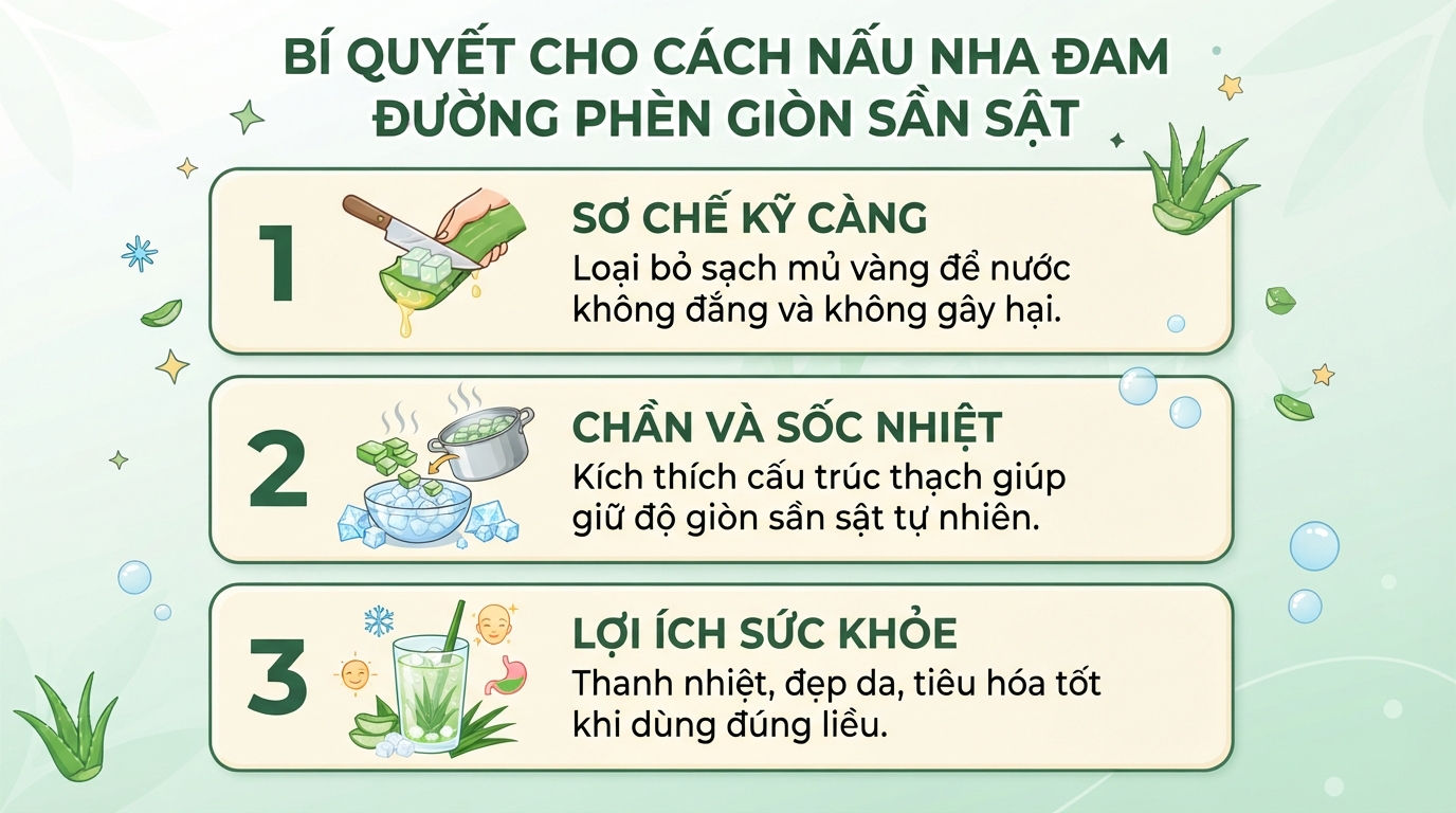Nha đam đường phèn: cách sơ chế và nấu chuẩn tại nhà