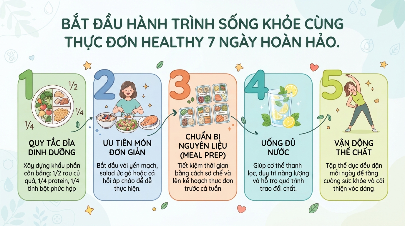 Đồ ăn healthy là gì? Gợi ý thực đơn cân bằng, dễ áp dụng
