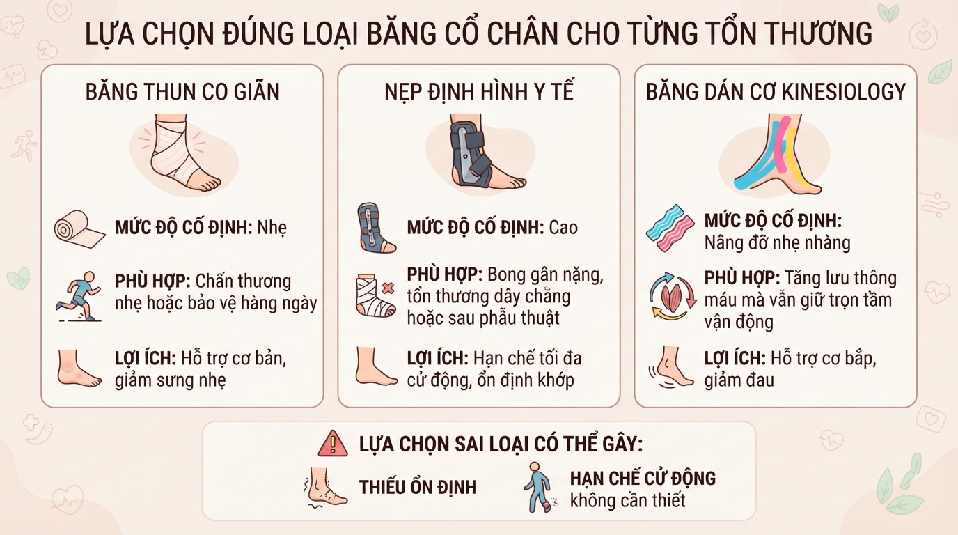 Băng cổ chân: Cách chọn, sử dụng và khi nào cần đi khám?