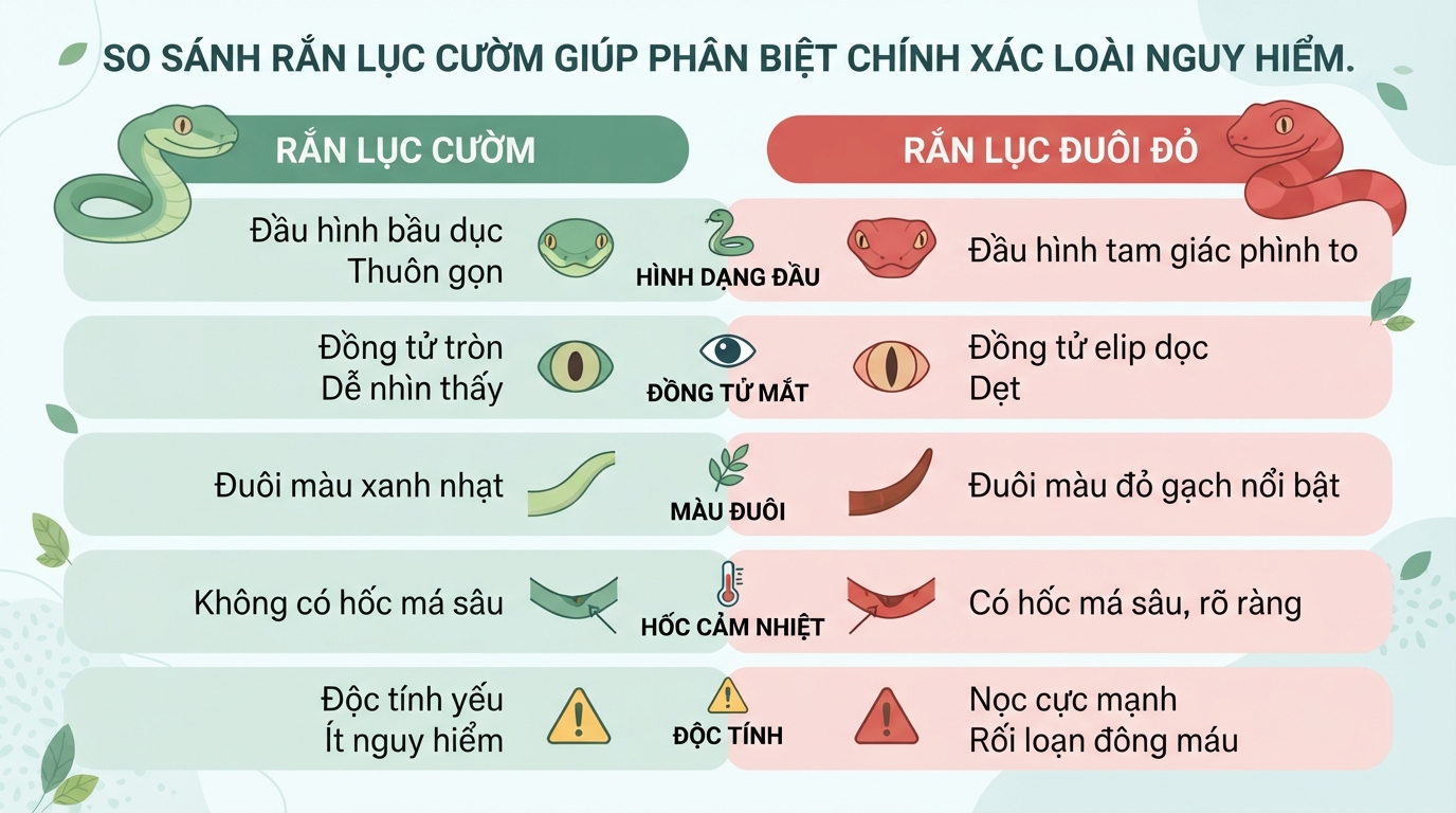 Rắn lục cườm có độc không? Cách nhận biết và xử lý vết cắn