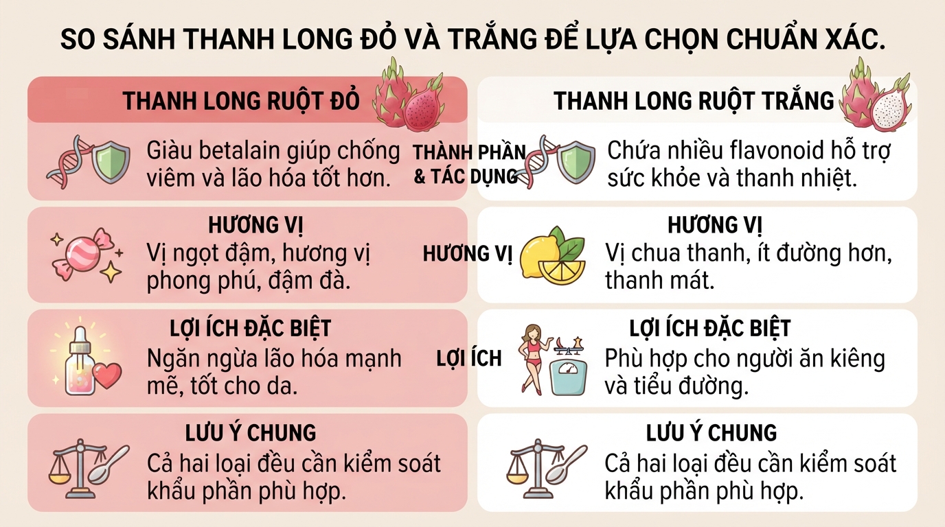 Ăn thanh long có tốt không? Lợi ích sức khỏe và lưu ý khi ăn