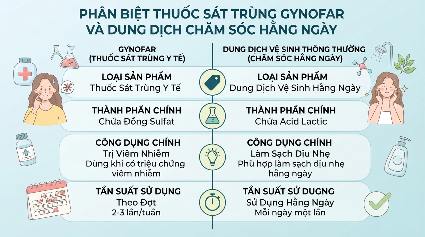 Dung dịch dùng ngoài Gynofar là gì? Công dụng, cách dùng và lưu ý