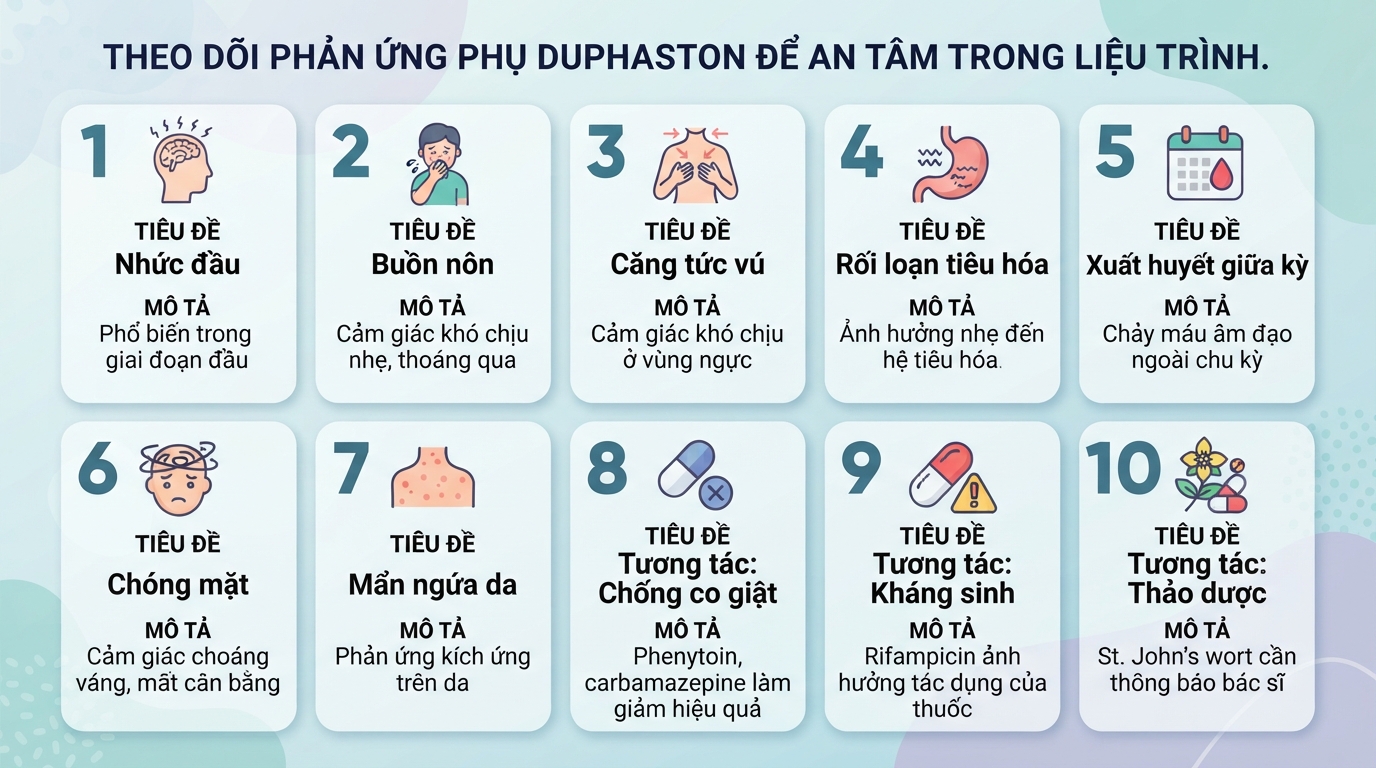 Duphaston 10mg: Công dụng, liều dùng và lưu ý khi sử dụng