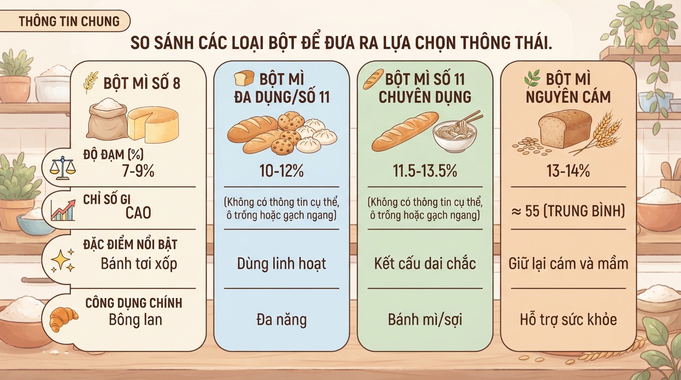 Bột mì đa dụng là gì? Giá trị dinh dưỡng và các lưu ý cho sức khỏe