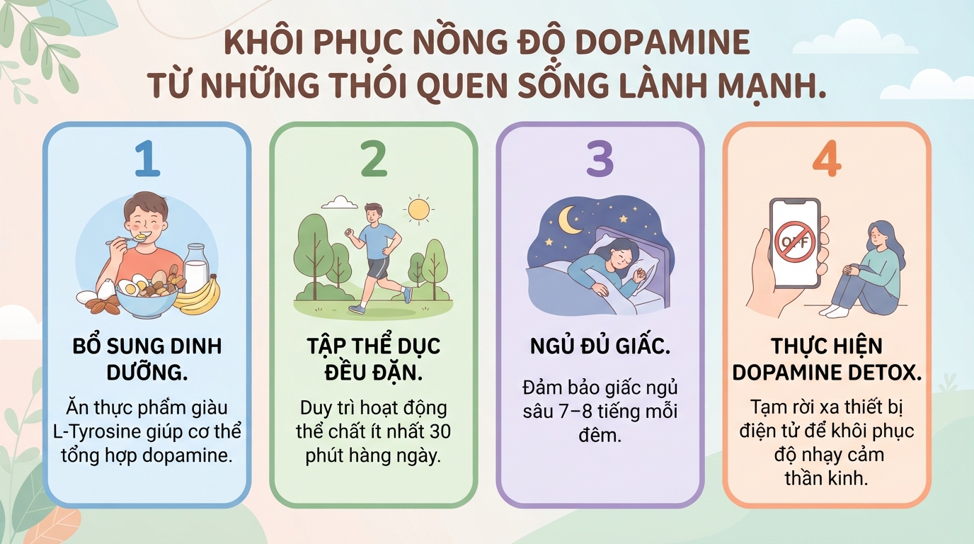 Dopamine là gì? Tác dụng, dấu hiệu thiếu hụt và cách tăng tự nhiên