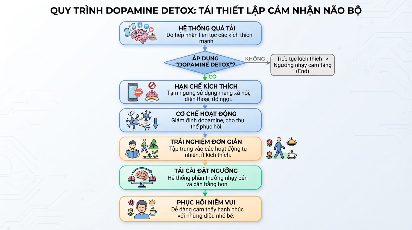Giảm bớt kích thích công nghệ giúp brain bộ tái thiết lập khả năng cảm nhận.