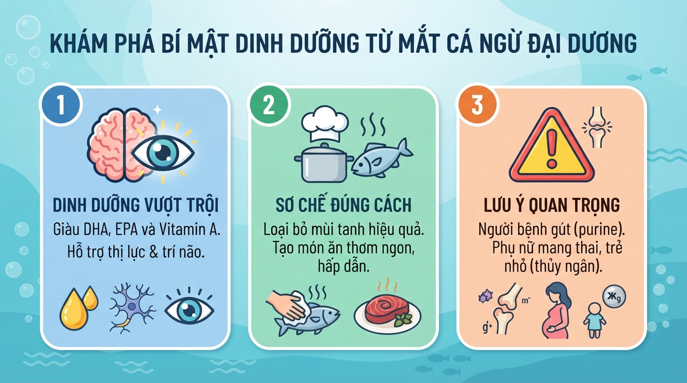 Mắt cá ngừ đại dương: Giá trị dinh dưỡng, cách chế biến và lưu ý an toàn