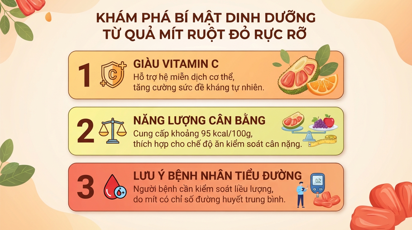 Mít ruột đỏ: Giá trị dinh dưỡng, 5 lợi ích sức khỏe và cách ăn đúng