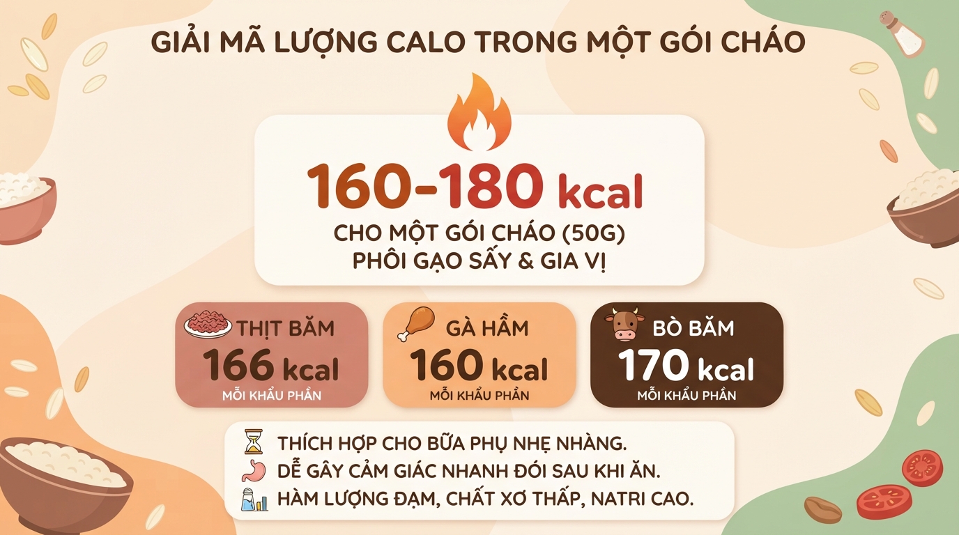 Cháo Gấu Đỏ bao nhiêu calo? Cách ăn cháo gói hợp lý