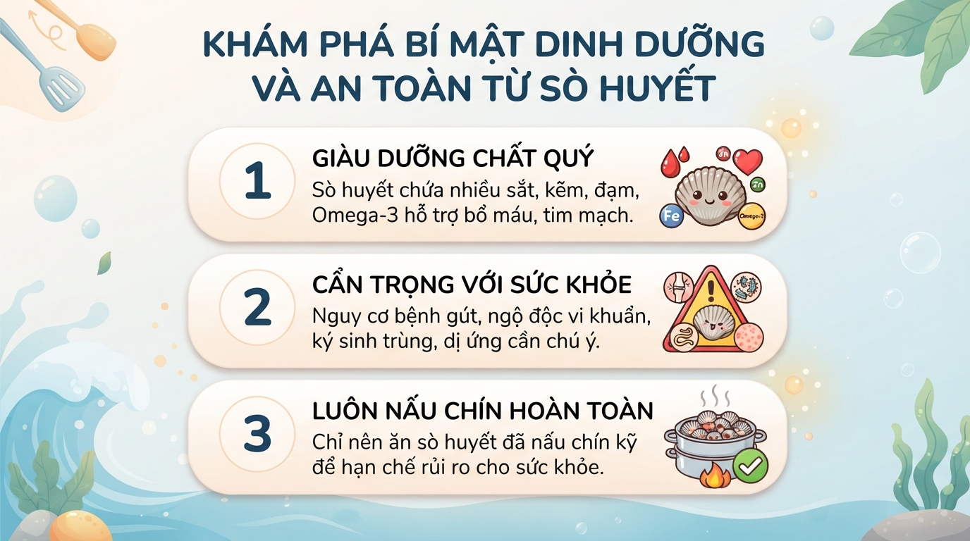 Sò huyết có tốt không? Dinh dưỡng, lợi ích và rủi ro cần biết