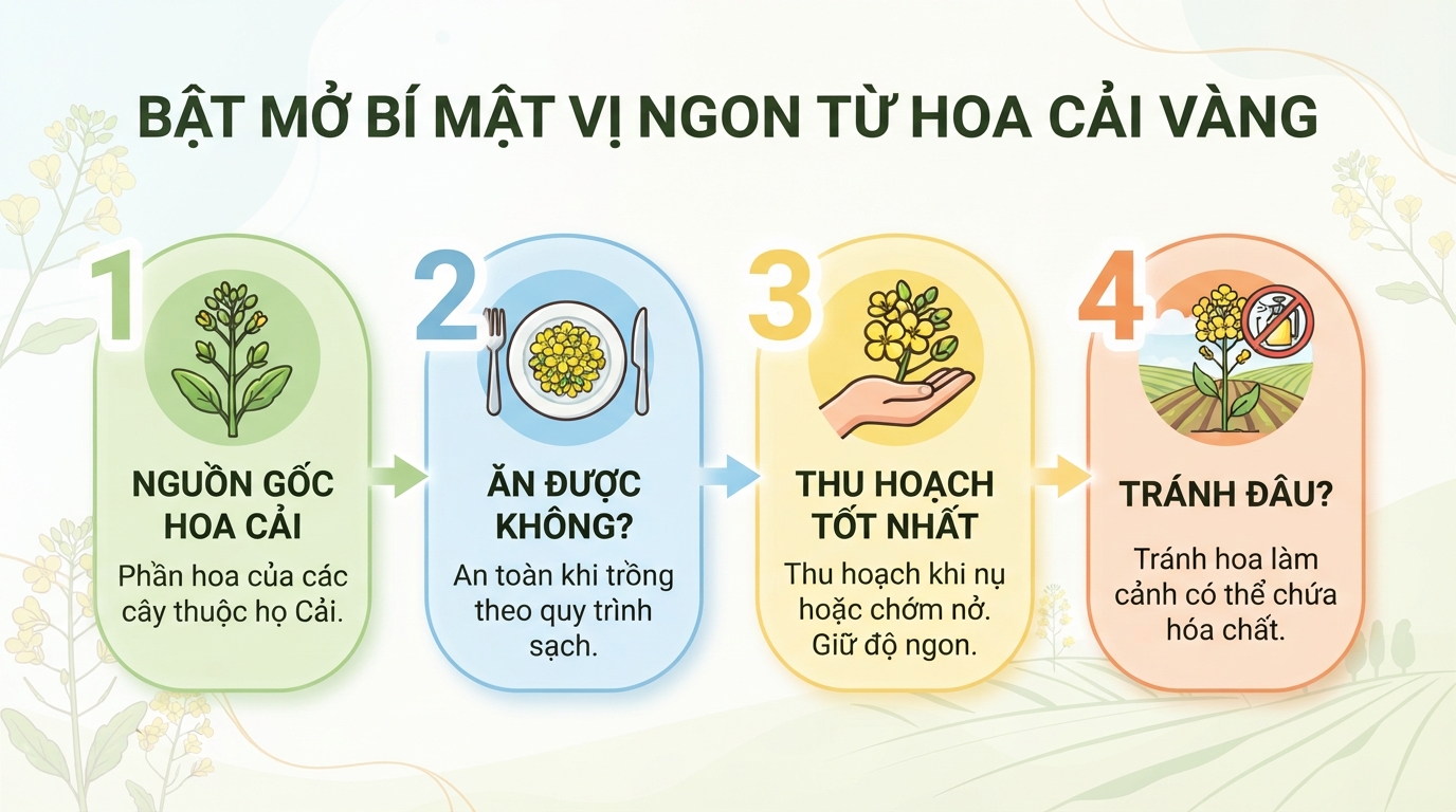 Hoa cải vàng có ăn được không? Giá trị dinh dưỡng và cách sử dụng