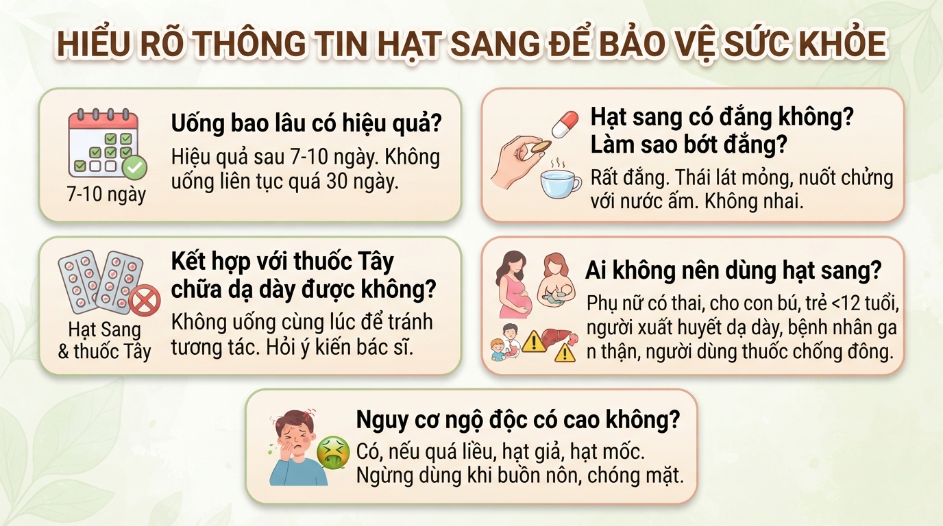 Hạt sang: Công dụng dân gian và lưu ý khi sử dụng