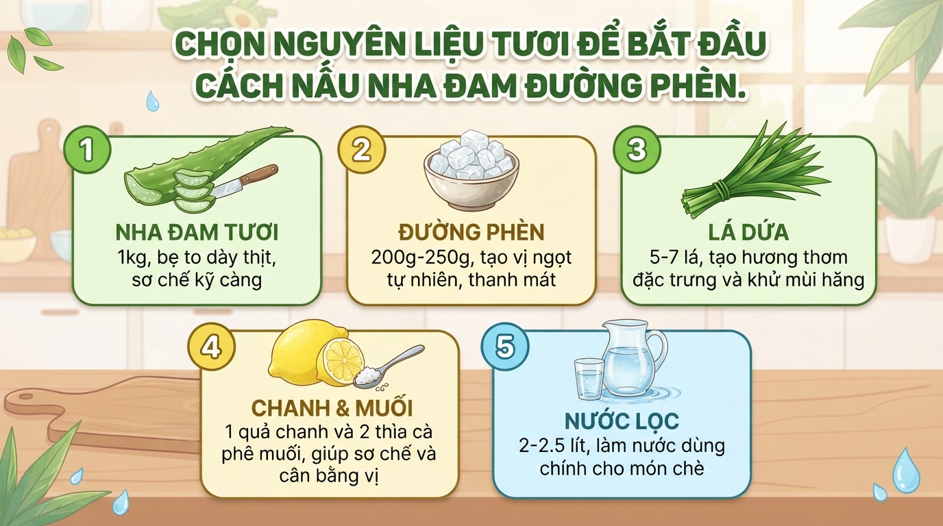 Nha đam đường phèn: cách sơ chế và nấu chuẩn tại nhà