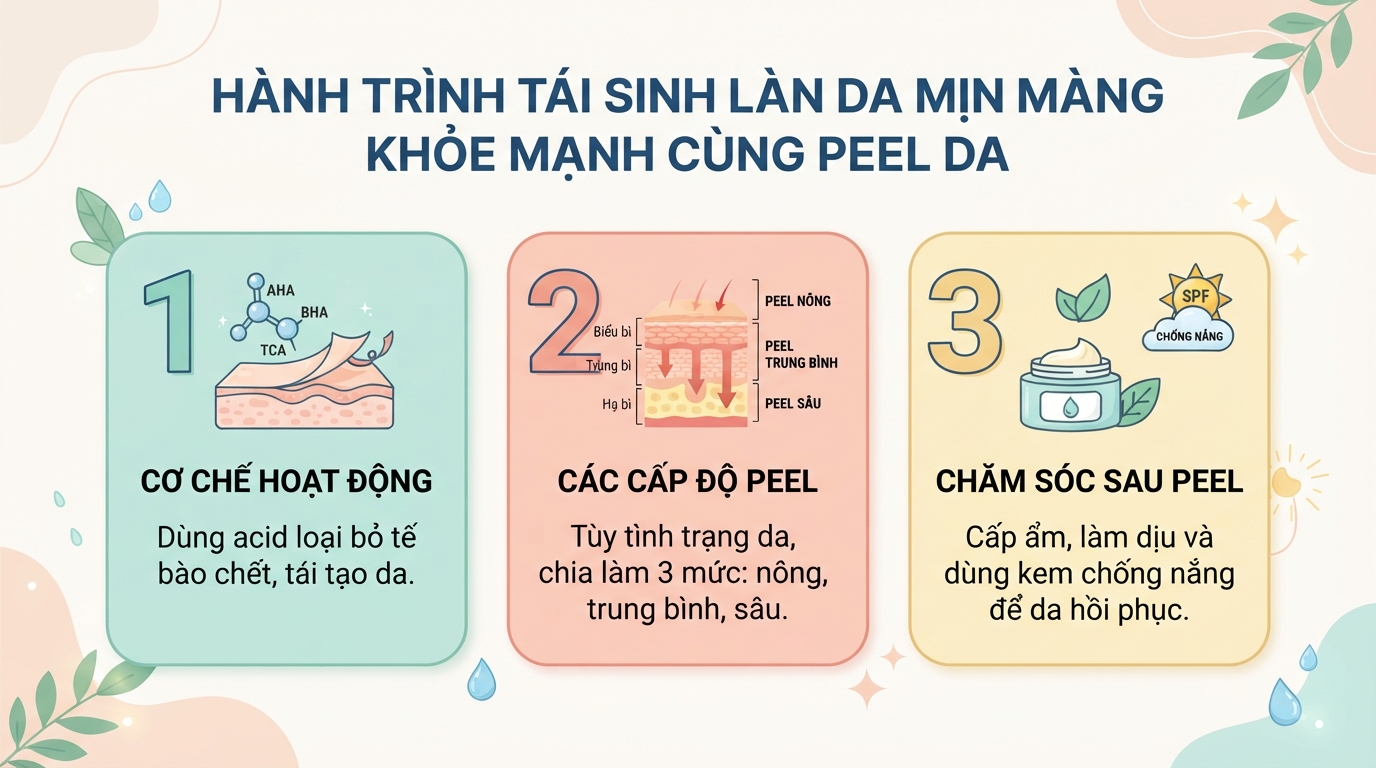 Peel da là gì? Công dụng, 3 cấp độ và cách chăm sóc da bạn nên biết
