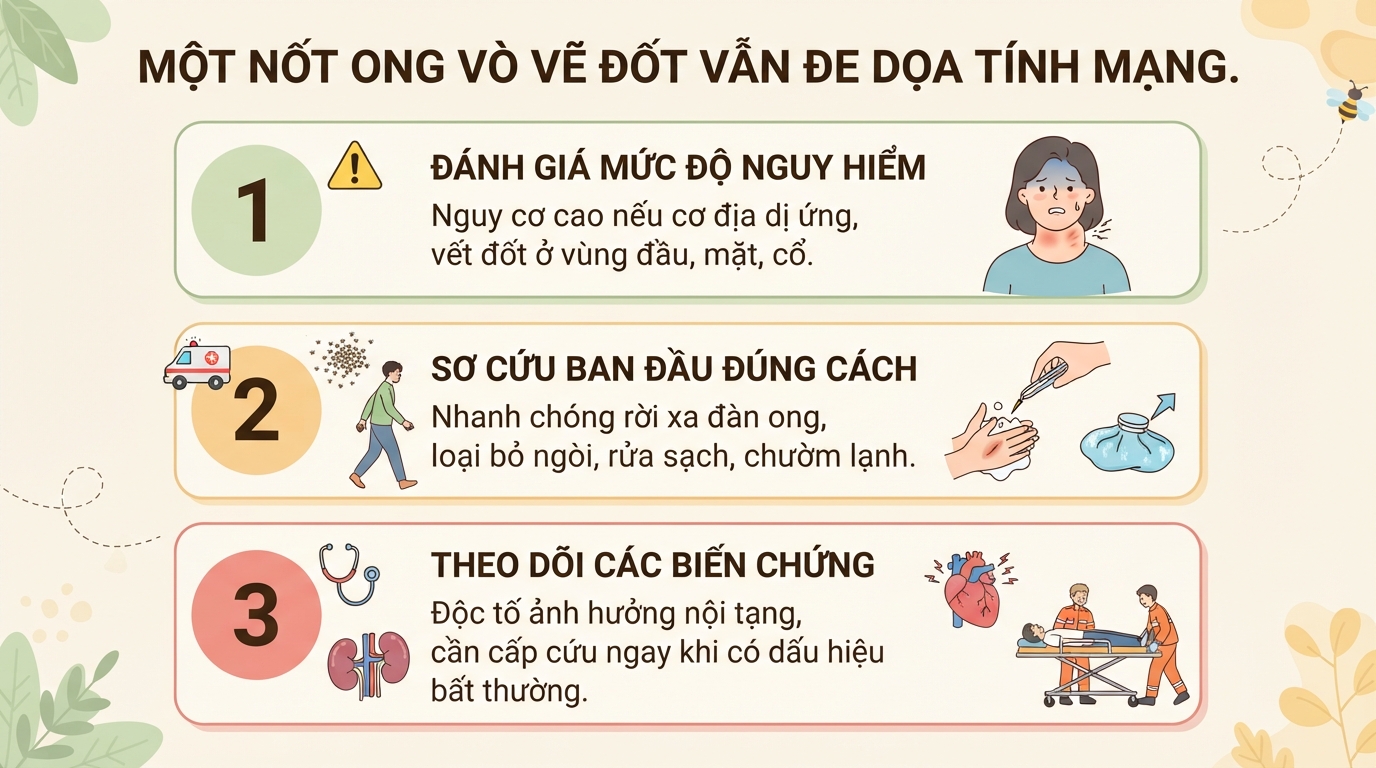 Bị ong vò vẽ đốt 1 nốt có sao không? Cách sơ cứu đúng cách