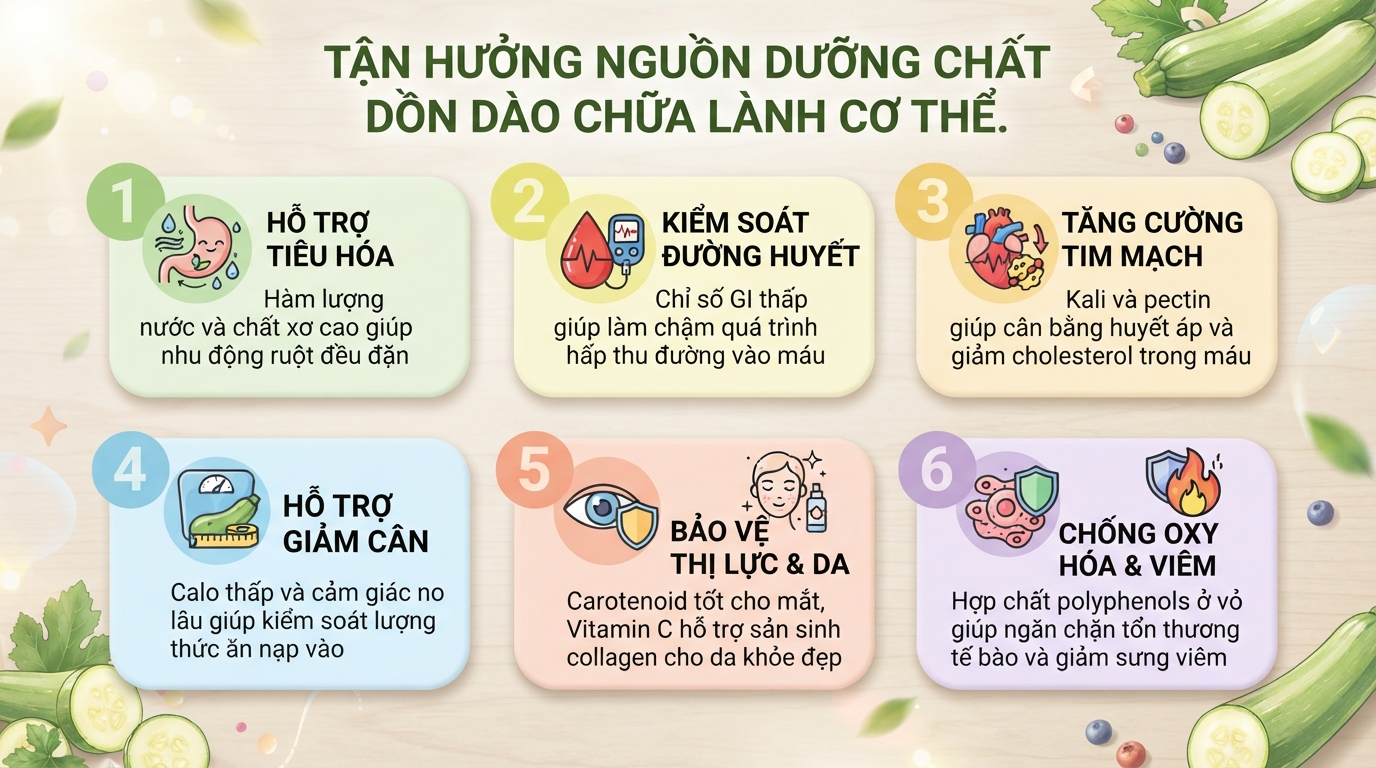 Bí ngòi: giá trị dinh dưỡng, 6 tác dụng sức khỏe và cách dùng
