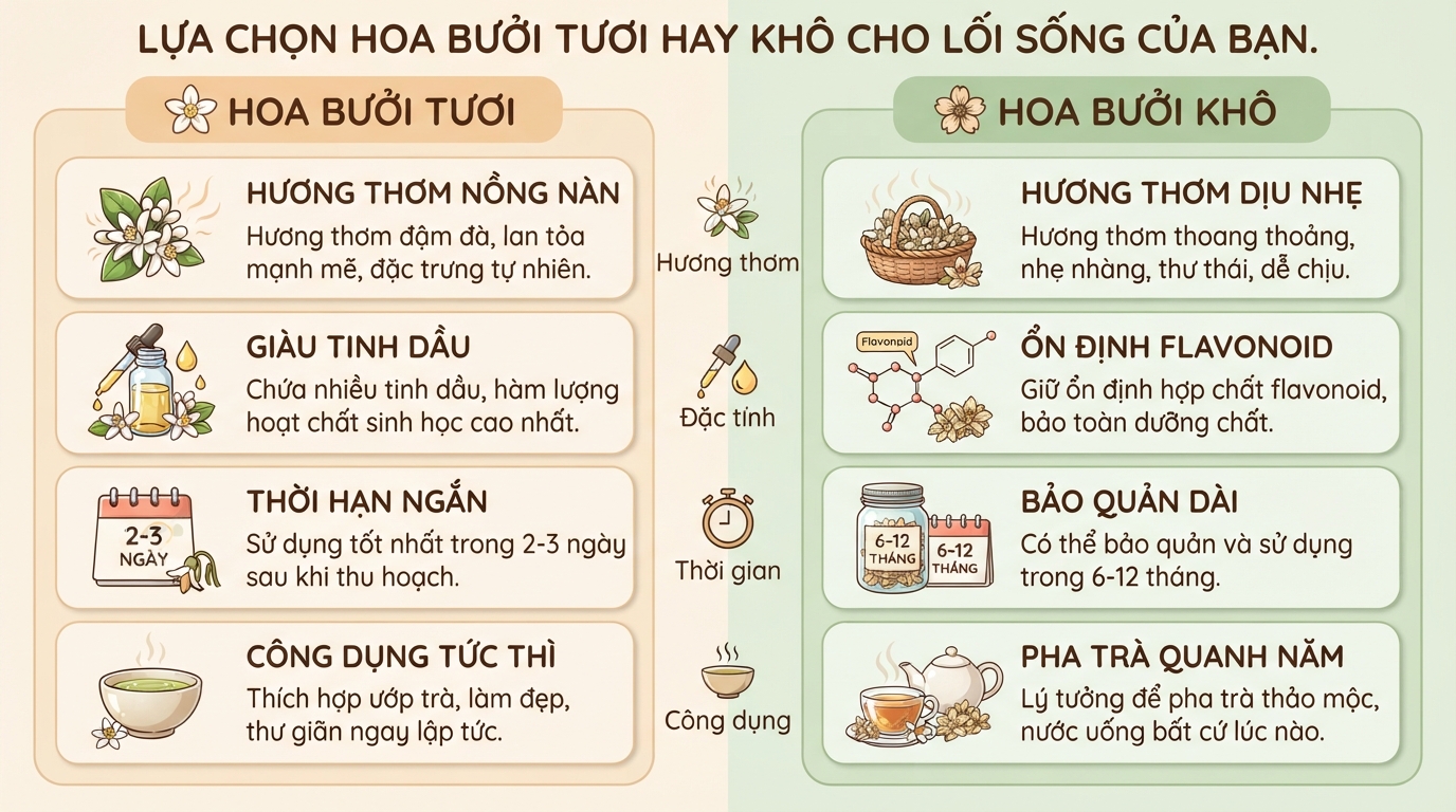Hoa bưởi có tác dụng gì? Cách dùng và lưu ý khi sử dụng
