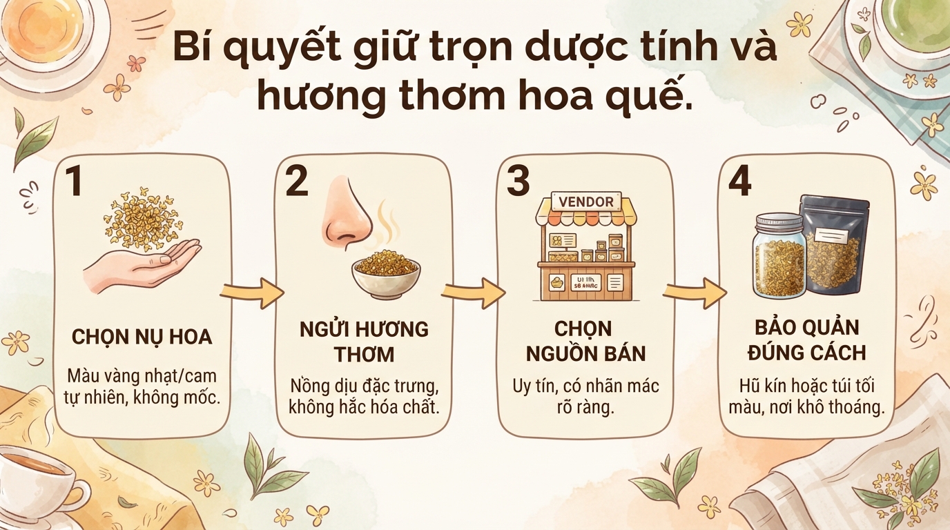 Hoa quế (mộc tê): Tác dụng và cách dùng trà an toàn