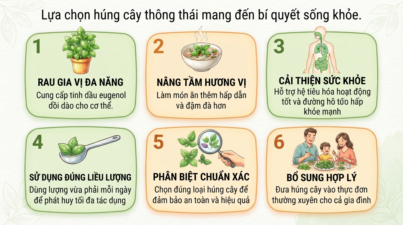 Húng cây có tác dụng gì? Cách phân biệt các loại rau húng thơm